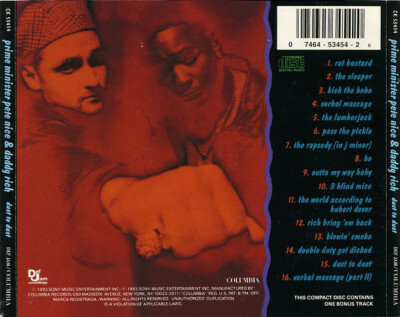 Prime Minister Pete Nice & Daddy Rich Dust to Dust CD 1993