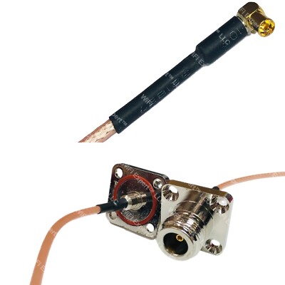 RG316 MMCX FEMALE ANGLE to N Female Flange O-Ring RF Cable Rapid-SHIP LOT