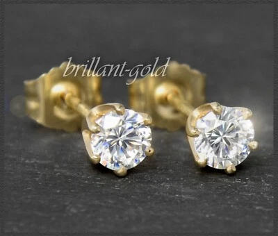 Diamant Stecker mit 1,05ct Brillanten in River E & Si3; 585 Gelbgold Ohrringe - Bild 1 von 4