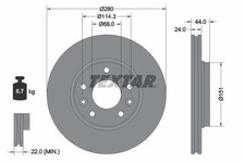 2x TEXTAR Bremsscheiben Vorne für RENAULT Arkana I (LCM) 280mm 92346803