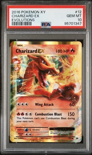 Pokémon Charizard EX 12/108 Evolutions Ultra Rare Holo PSA 10