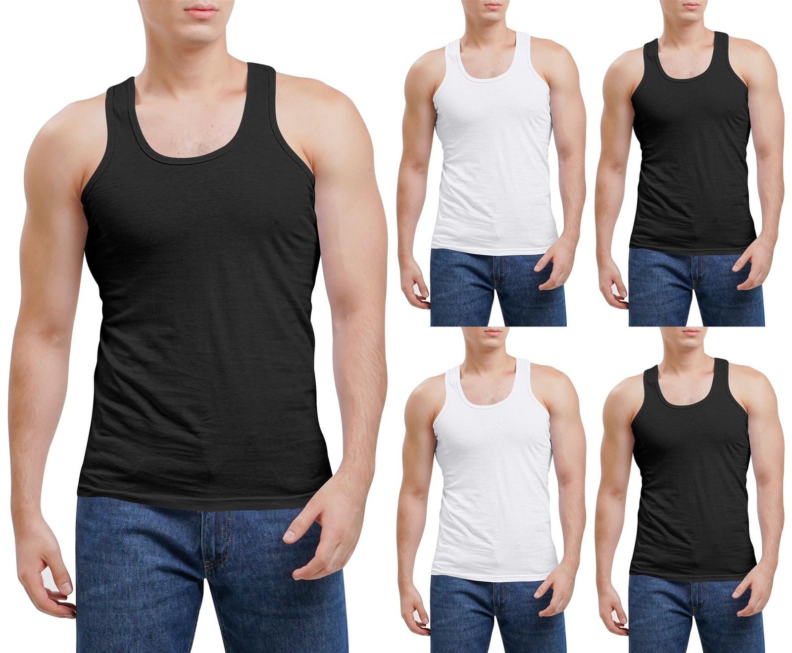 Men's 100% Cotton Sleeveless Gym Vest for Athletic Training