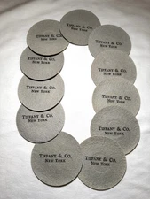 11 Vintage Tiffany & Co New York NY Felt 4" Small Saucer Circle Plate Protectors