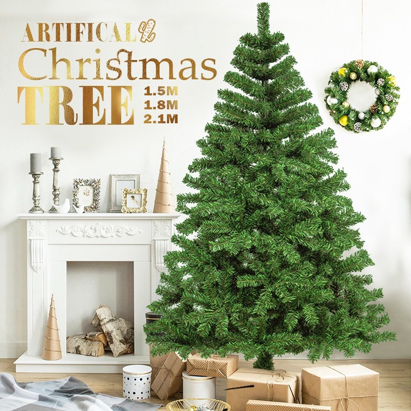 4/5/6/7FT Green Spruce Realistic Artificial Holiday Christmas Tree with Lights