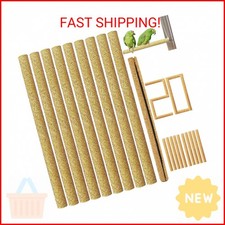 20Pcs Sand Perch Covers for Birds - 7.5" Natural Wood Stand Platform With Paw Gr