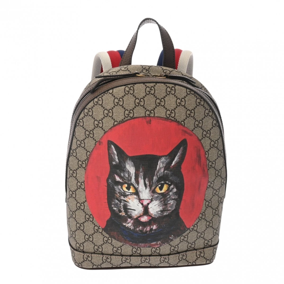 Sac à dos GUCCI Mystic Cat 495621 Greige GG Supreme Canvas Daypack A 831243