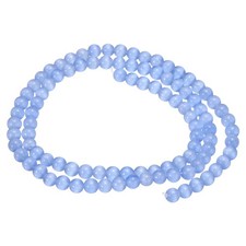 98pcs Light Blue Cat's Eye Stone Beads 4mm Round Crystal Loose Bead