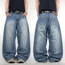 Vintage y2k faded stonewash grunge wide leg skater baggy rare jeans
