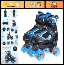 Adjustable Kids Roller Skates with Light-Up Wheels, Fun Indoor/Outdoor Skating f