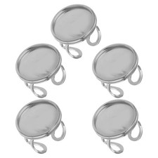 5 Pcs Crafts Ring Base Adjustable Finger Rings Components for Women