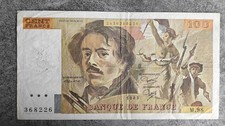 France 100 Francs Banknote Delacroix 1985 M.98 ref F69/09