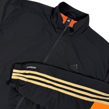 Adidas Men's Primegreen Aeroready Track Jacket Black 3 Stripes Full Zip Medium