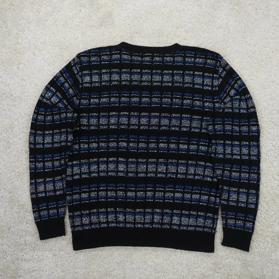 Alfred Dunner Sweater Womens Large Petite Blue Metallic Lurex Vintage 90s Retro - Image 4 of 4