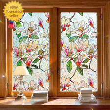 Window Privacy Film Stained Glass Window Film Decorative, Static Cling Rainbow