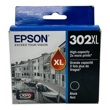 Genuine Epson 302XL Black Ink Cartridge T302XL020-S Exp 2026 Sealed Box