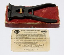 Cutnippers L.S. Starrett Co.No.1 Adjustable Jaw 7" With Original Box Vintage