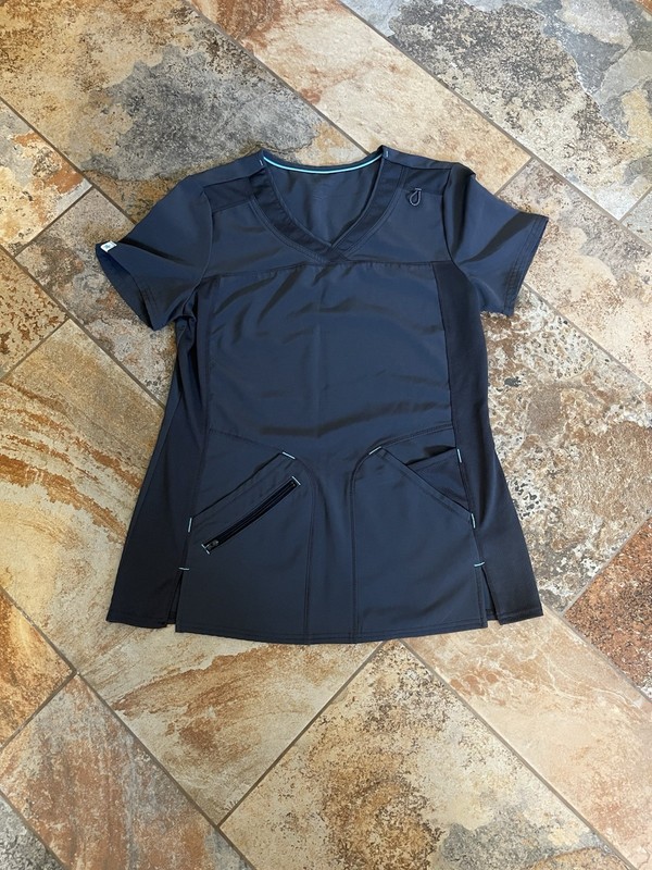 Scrubstar Performance Women's XS Scrub Nursing Uniform Gray Wicking Top Scrubs