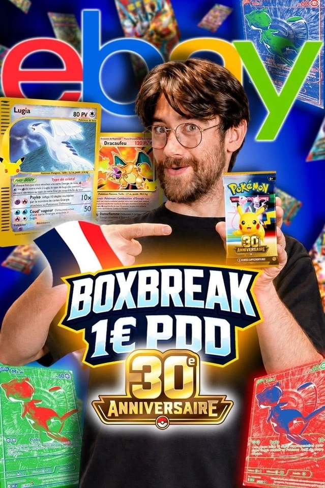 🔔 POKEMON 30 ANS🏆MEGA BOXBREAK FR🔥GIVEAWAYS 🎁1 € PDD 💶