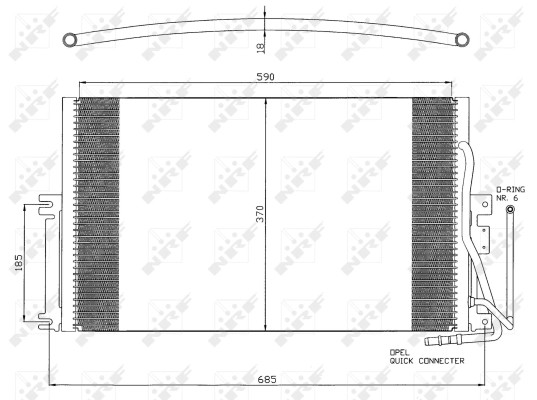 Condenseur de climatisation NRF 35342 pour modèles OE 1618114 et 1850065 en aluminium