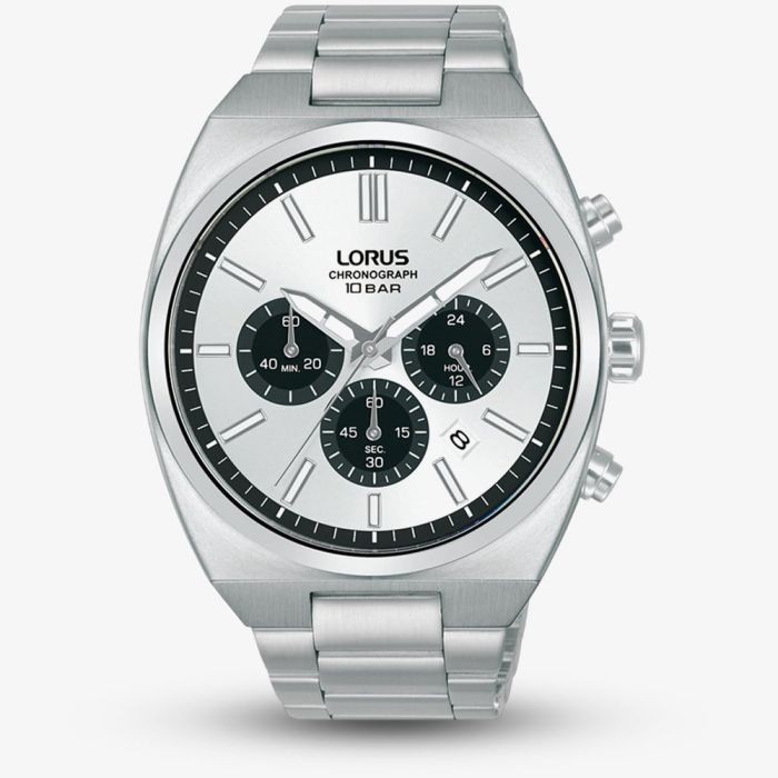 Lorus  RT369KX9 Gents Chronograph Watch Silver Bracelet Date RRP £109.99