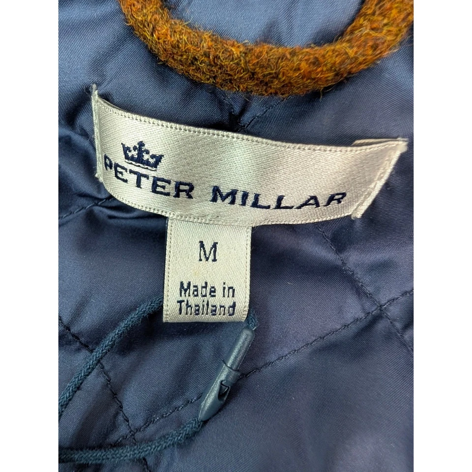 Chaleco Peter Millar Acolchado Cremallera Completa Naranja Quemado Bolsillos Golf Polar Para Hombre Talla M Foto 2 de 4