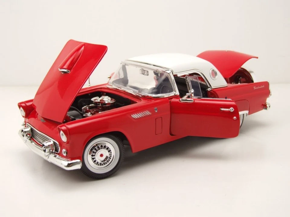 Ford Thunderbird Hardtop 1956 Rouge Blanc Modèle Auto 1:18 MotorMax - Photo 4/4