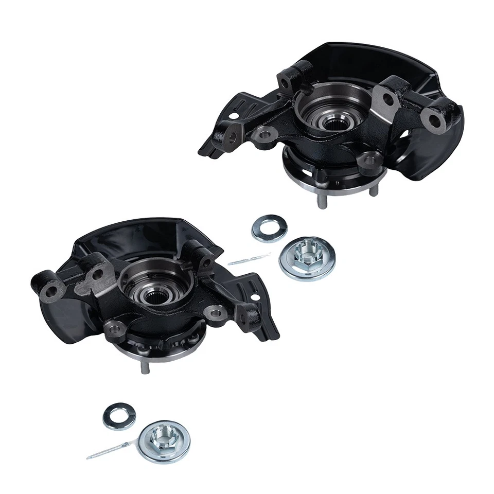 Pair Front Steering Knuckles & Wheel Hub Bearings for 2011 - 2013 Hyundai Sonata Foto 4 de 4