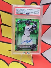 2025 Bowman Chrome Sapphire Edition #CPSA-AS Andrew Salas Auto Green #/99 PSA 10