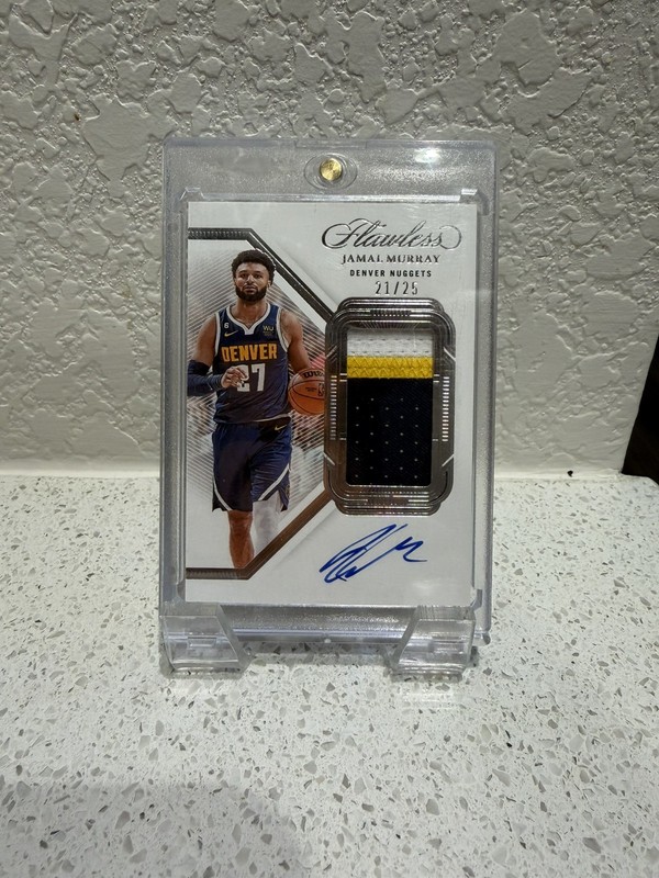 🔥 JAMAL MURRAY 3 COLOR PATCH AUTO /25 2022-23 FLAWLESS VERTICAL AUTO SILVER