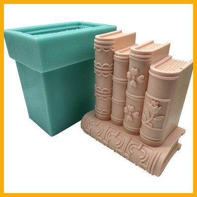 3D Book Art Silicone Mold for Candle, Soap, Wax Melts, Aroma Plaster