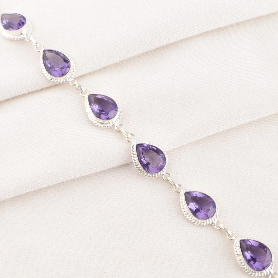 Iolith Quarz Edelstein 925 Sterlingsilber ethnische Handarbeit Schmuck Armban... - Bild 2 von 4