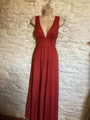 Brandneu ohne Etikett Burnt Orange ärmellos Brautjungfer Party Abschlussballkleid Abendkleid Größe 16