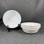 Set of 4 Vintage Arcopal France Cereal Bowls Blue White Navigare Vivere Est 6.5”