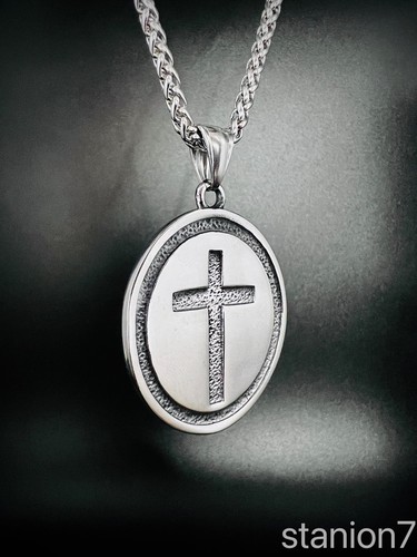 Jules Christus Kreuz Anhänger Edelstahl Kette Engel Glaube Schmuck Biker 398B - Bild 9 von 9