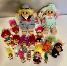 Vintage Russ Troll Dolls Lot of 18 Troll Kidz Halloween Skateboard 1990s