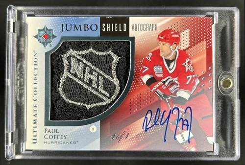 2024-25 Upper Deck Ultimate Paul Coffey Platinum GU NHL Shield Patch Auto #1/1