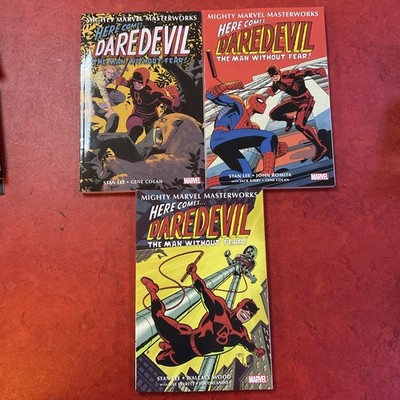 MIGHTY MARVEL MASTERWORKS DAREDEVIL VOL 1 2 3 books are 23cm x15.5cm