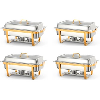 GARVEE 2/4/6-Piece Stainless Steel Chafing Dish Set   8.5 Qt, w/Fuel Cans