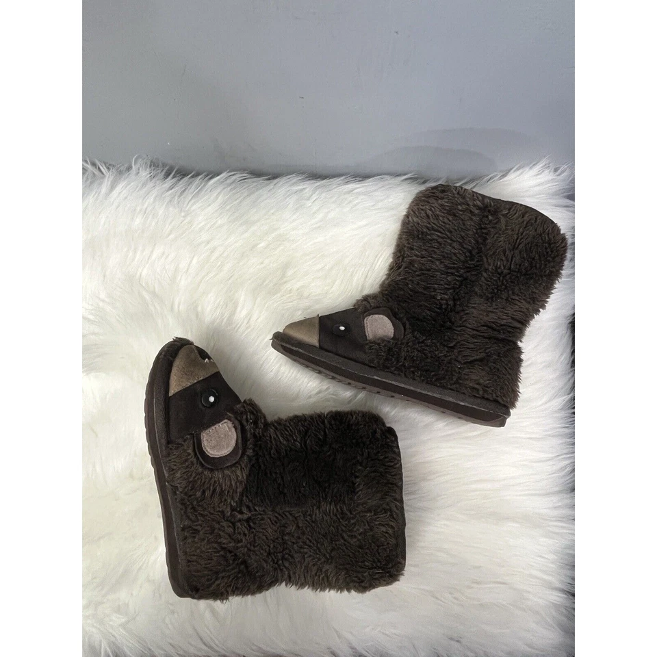 EMU Австралии ребенка ясельного возраста размер 10 замши шерсти ботинки коричневый медведь стриженный мех - Изображение 3 из 4