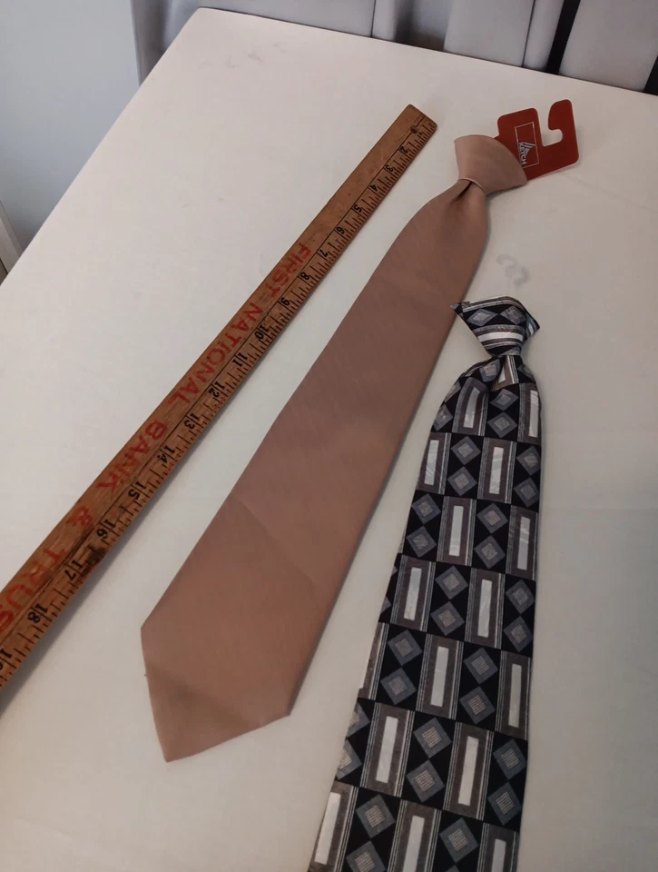 Lote 4 Corbatas Clip On Vintage Diseñador Clásico Velducci David Taylor Ketch George Foto 2 de 4