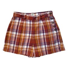 90s Y2K Vintage Highwaisted Plaid Shorts The Gap Preppy Side Buttons Picnic.
