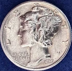 1937-P Mercury Silver Dime Very Nice Ch BU++