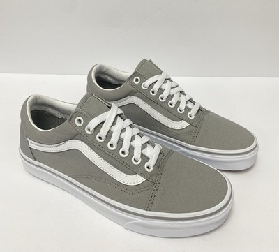 VANS M 7 - W 8.5 Old Skool Skate Shoes Gray White Canvas New!!