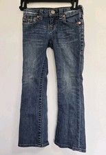 True Religion Jeans Girls 6 Billy Mid Rise Straight Flap Pocket Blue