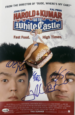 HAROLD & KUMAR GO TO WHITE CASTLE Authentic Cast Signed 11X17 Photo (JSA COA)