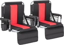 ALPHA CAMP Stadium Seat Chair for Bleachers with Back & Arm Rest