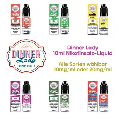 Dinner Lady 10ml eLiquid in 10mg oder 20mg Nikotinsalz Nicsalt Lemon Tart