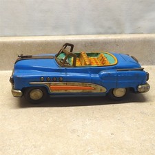 Vintage Marusan Buick Sedan Tin Car Toy, Rear Friction, 11"
