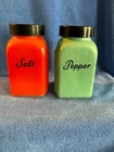 Vintage McKee Roman Arch Art Deco Milk Glass Salt And Pepper Shakers