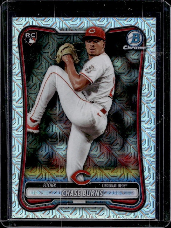 2026 Bowman Mega Box Chase Burns Chrome RC Mojo Refractor Rookie #3 Reds